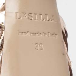 Le Silla Metallic Gold Leather Strappy Platform Sandals Size 39