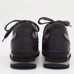 Pre Owned Le Silla Dark Grey Suede And Leather Crystal Embellished Low Top Sneakers Size 36