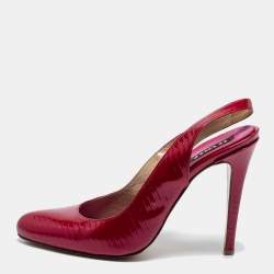 Pre Owned Le Silla Pink Patent Leather Slingback Pumps Size 39