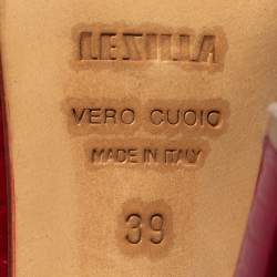 Pre Owned Le Silla Pink Patent Leather Slingback Pumps Size 39