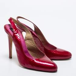 Pre Owned Le Silla Pink Patent Leather Slingback Pumps Size 39