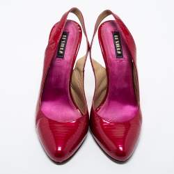 Pre Owned Le Silla Pink Patent Leather Slingback Pumps Size 39