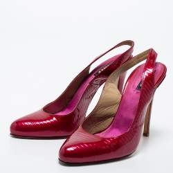 Pre Owned Le Silla Pink Patent Leather Slingback Pumps Size 39