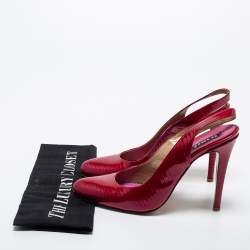 Pre Owned Le Silla Pink Patent Leather Slingback Pumps Size 39