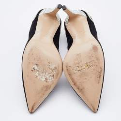 Le Silla Black Suede Crystal Embellished Pumps Size 38.5
