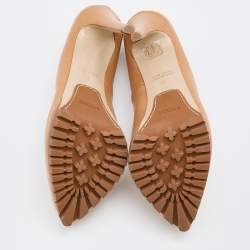Le Silla Brown Leather Pointed Toe Platform Pumps Size 37