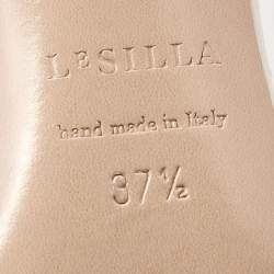 Pre Owned Le Silla Light Beige Patent Leather and PVC Crystal Embellished Pumps Size 37.5