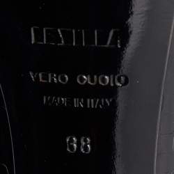 Le Silla Black Leather Peep Toe Pumps Size 38