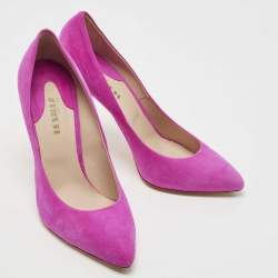 Le Silla Pink Suede Pointed Toe Pumps Size 39.5