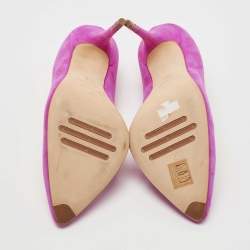Le Silla Pink Suede Pointed Toe Pumps Size 39.5