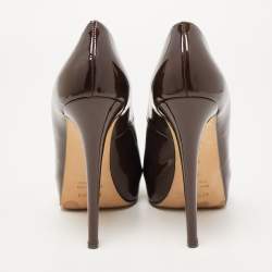 Le Silla Brown Patent Leather Pumps Size 38