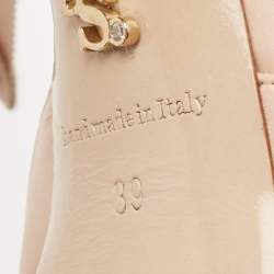 Pre Owned Le Silla Pink Leather Espadrille Platform Ankle Tie Pumps Size 39