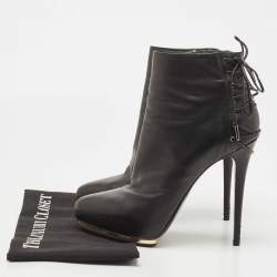 Pre Owned Le Silla Black Leather Ankle Boots Size 39