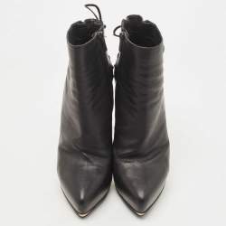 Pre Owned Le Silla Black Leather Ankle Boots Size 39