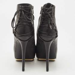 Pre Owned Le Silla Black Leather Ankle Boots Size 39