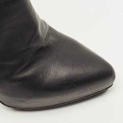 Pre Owned Le Silla Black Leather Ankle Boots Size 39