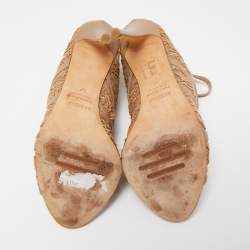 Pre Owned Le Silla Brown Leather and Mesh Strappy Sandals Size 37