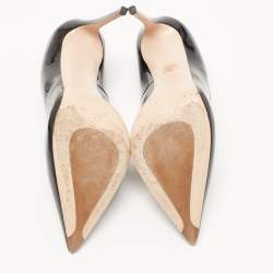 Le Silla Black Patent Leather Pointed Toe Pumps Size 39.5