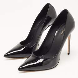 Le Silla Black Patent Leather Pointed Toe Pumps Size 39.5