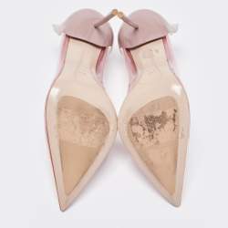 Pre Owned Le Silla Pink/Clear PVC and Leather Petalo Pumps Size 39.5