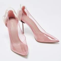 Pre Owned Le Silla Pink/Clear PVC and Leather Petalo Pumps Size 39.5