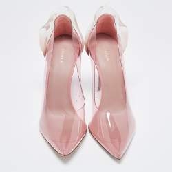Pre Owned Le Silla Pink/Clear PVC and Leather Petalo Pumps Size 39.5
