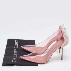 Pre Owned Le Silla Pink/Clear PVC and Leather Petalo Pumps Size 39.5