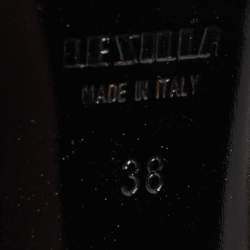 Pre Owned Le Silla Black/Beige Embellished Mesh Peep Toe Platform Ankle Booties Size 38