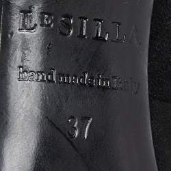 Pre Owned Le Silla Black Suede Lace Up Pointed Toe Ankle Booties 37