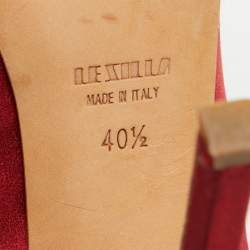 Le Silla Red Satin Peep Toe Platform Pumps Size 40.5