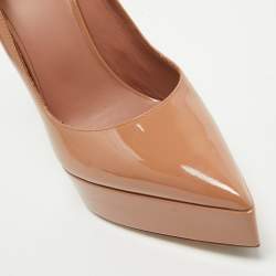 Pre Owned Le Silla Beige Patent Leather Uma Platform Pumps Size 38