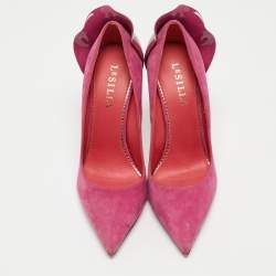 Pre Owned Le Silla Pink Suede Petalo Pumps Size 37.5
