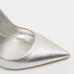 Pre Owned Le Silla Silver Leather Petalo Pumps Size 37.5