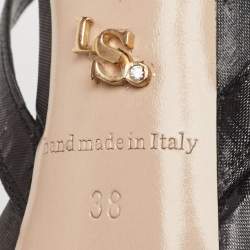 Pre Owned Le Silla Black Nylon Ankle Strap Sandals Size 38