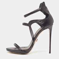 Pre Owned Le Silla Black Nylon Ankle Strap Sandals Size 38