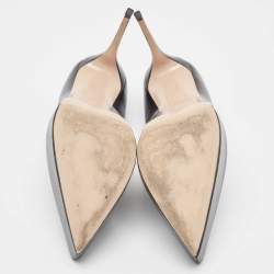 Pre Owned Le Silla Black Leather Platform Pointed Toe Pumps Size 38.5