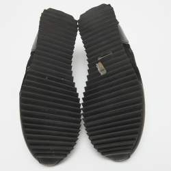 Le Silla Black Leather and Lace Low Up Sneakers Size 39.5