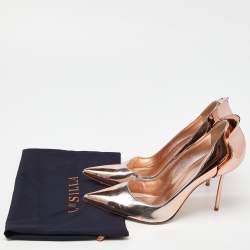 Pre Owned Le Silla Rose Gold Leather Petalo Pumps Size 41