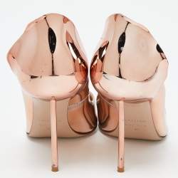 Pre Owned Le Silla Rose Gold Leather Petalo Pumps Size 41