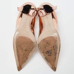 Pre Owned Le Silla Rose Gold Leather Petalo Pumps Size 41