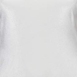 Pre Owned   Leam Almes White Velvet and Tulle Pearl Detail Draped Maxi Dress M