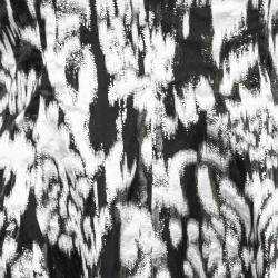 Lela Rose Monochrome Lurex Ikat Patterned Jacquard Sheer Yoke Sleeveless Gown XS