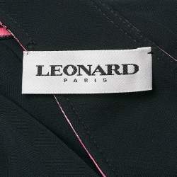 Pre Owned Leonard Paris Black Printed Silk Jersey Sleeveless Maxi Dress S