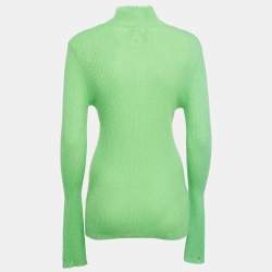 Les Rêveries Acid Green Cashmere Turtleneck Sweater M