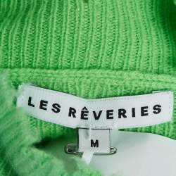 Les Rêveries Acid Green Cashmere Turtleneck Sweater M