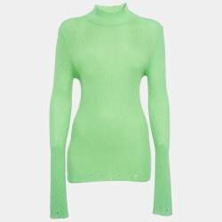 Les Rêveries Acid Green Cashmere Turtleneck Sweater M