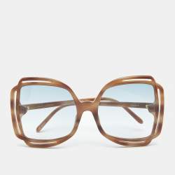 Pre Owned Linda Farrow Tortoise Brown Valentina Butterfly Sunglasses