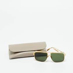 Pre Owned Linda Farrow Green/Gold Tone 8805 Enzo Oversized Sunglasses