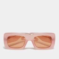 Pre Owned Linda Farrow x The Attico Pink Marfa Rectangle Sunglasses