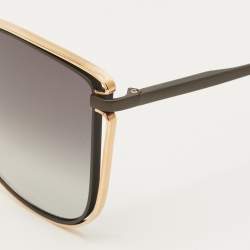 مملوكة مسبقًا Linda Farrow Matt Black/Gold Tone Gradient 8642 Dinah Butterfly Sunglasses